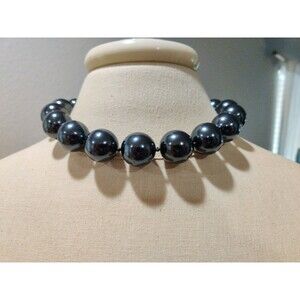 Monet Chunky Gray Beaded Choker Necklace